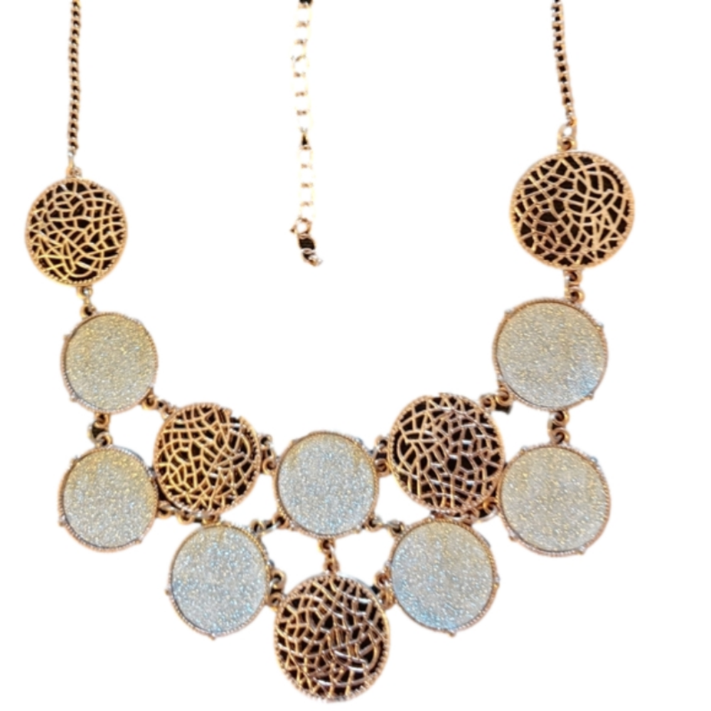 ROSE GOLD & PEWTER COLOR NECKLACE